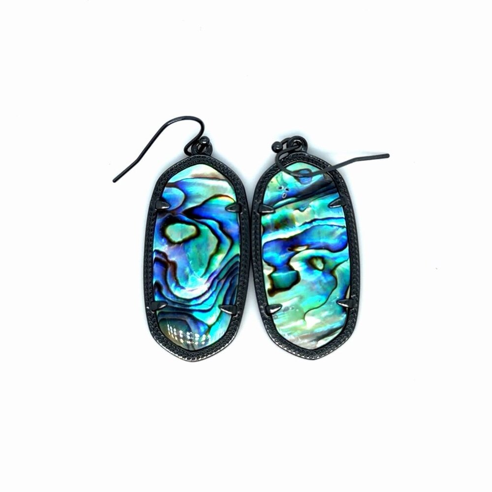 Kendra Scott Gunmetal Abalone Elle Earrings